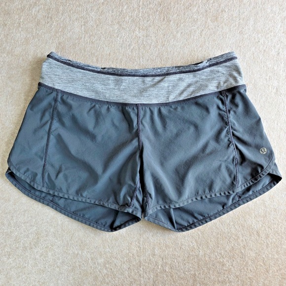 Lululemon Run Speed Short Sz 6 4" Inseam Gray Lined Activewear Stretch - Picture 1 of 9